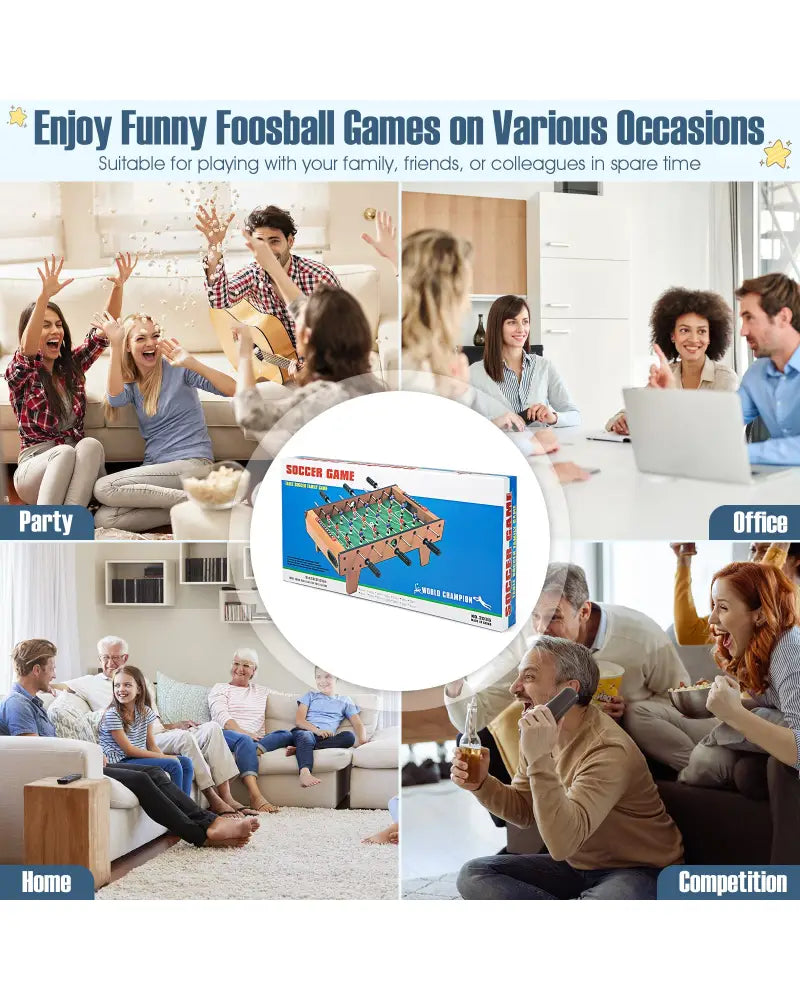 27 Inch Indoor Competition Game Foosball Table with Legs - Brown - Game Room