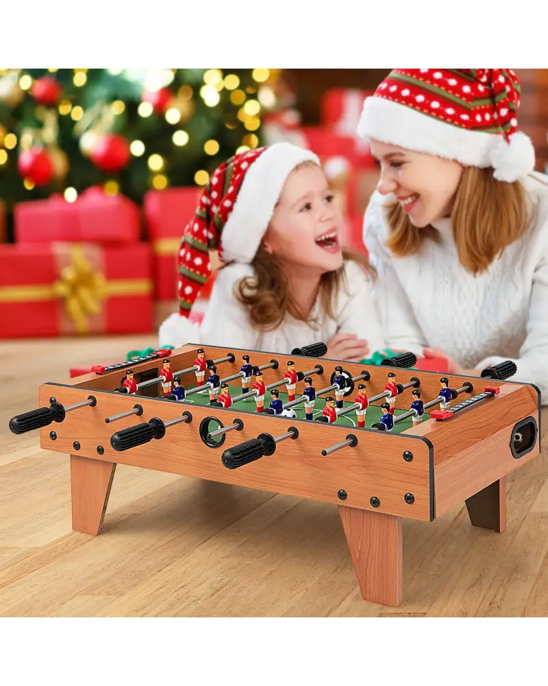 27 Inch Indoor Competition Game Foosball Table with Legs - Brown - Game Room