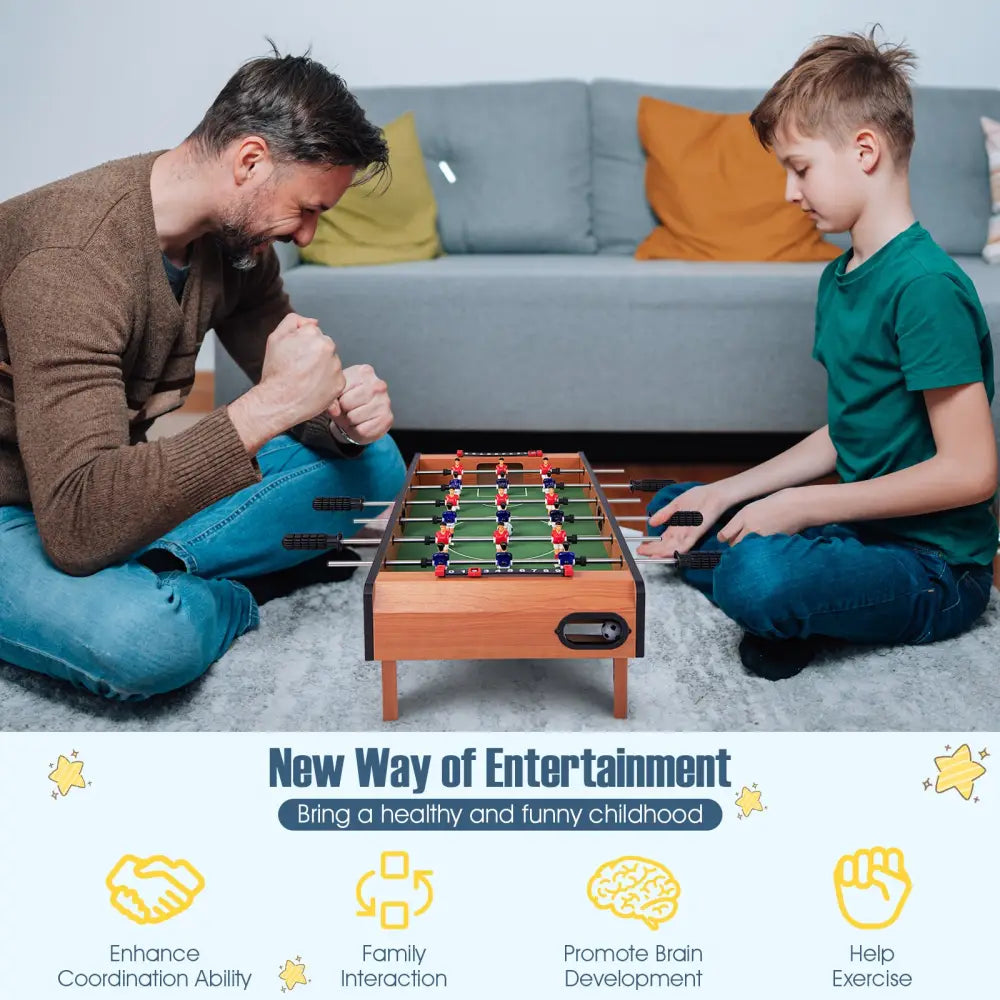 27 Inch Indoor Competition Game Foosball Table with Legs - Brown - Game Room