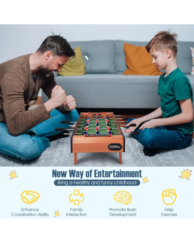 27 Inch Indoor Competition Game Foosball Table with Legs - Brown - Game Room