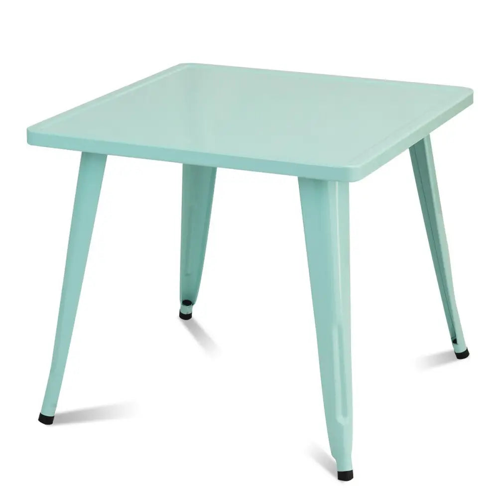 27-Inch Kids Square Steel Table Play Learn Activity Table-Blue - Blue - Kids Table & Chair Sets