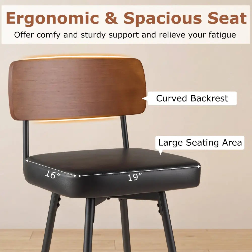 27 Inch Padded Counter Barstools Set of 2 with Metal Legs-Black Costway