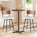 27 Inch Padded Counter Barstools Set of 2 with Metal Legs-White - White - Bar Stools