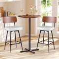 27 Inch Padded Counter Barstools Set of 2 with Metal Legs-White Costway