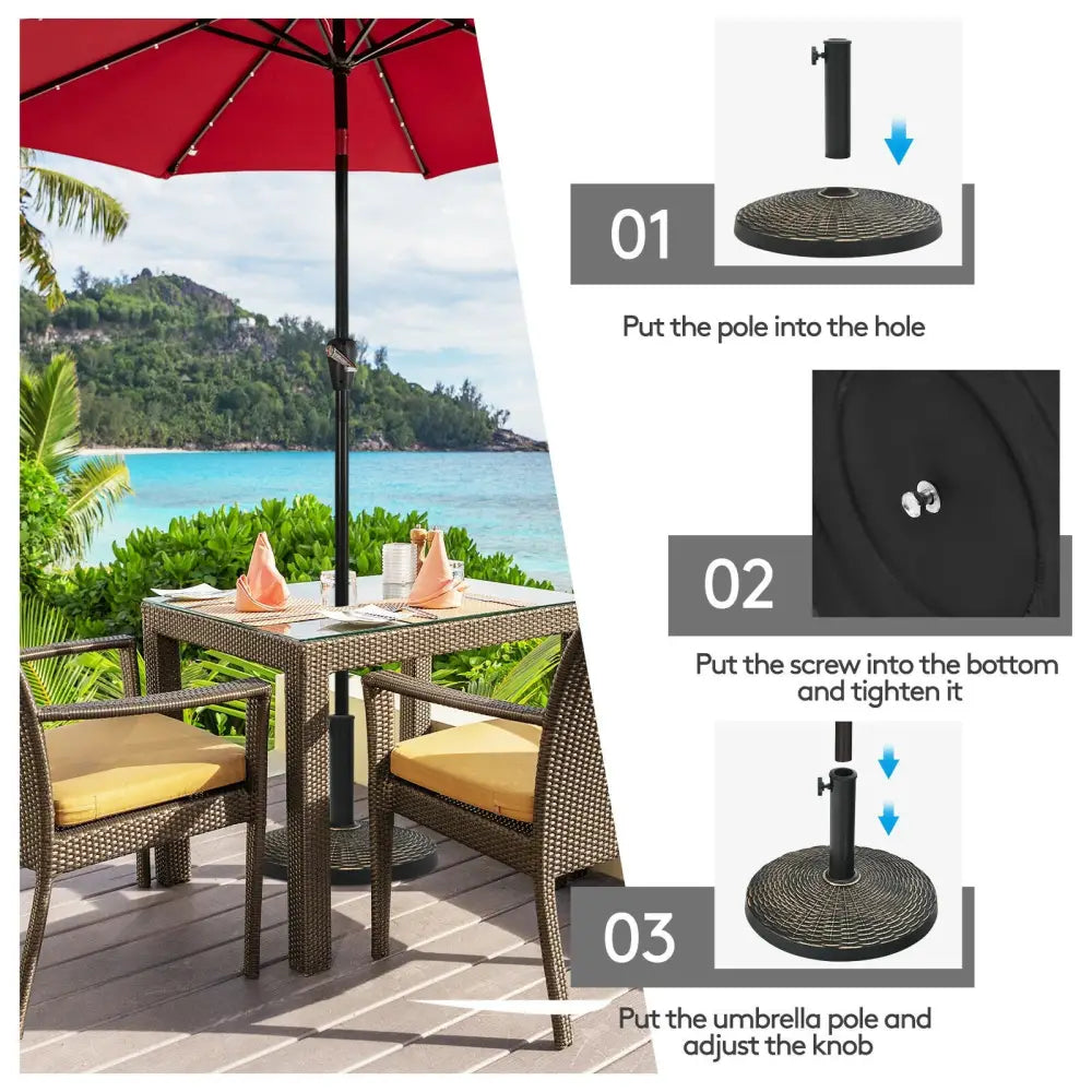 27 lbs Patio Market Umbrella Base Stand - Bronze - Outdoor Umbrella Bases
