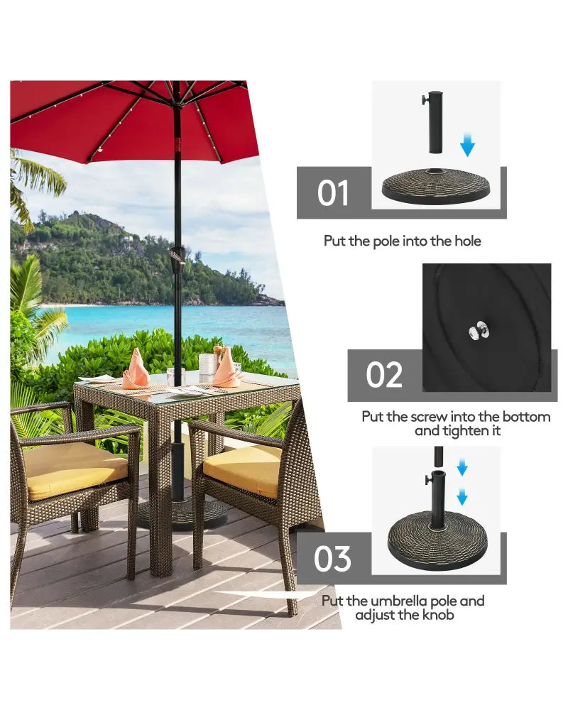 27 lbs Patio Market Umbrella Base Stand - Bronze - Outdoor Umbrella Bases
