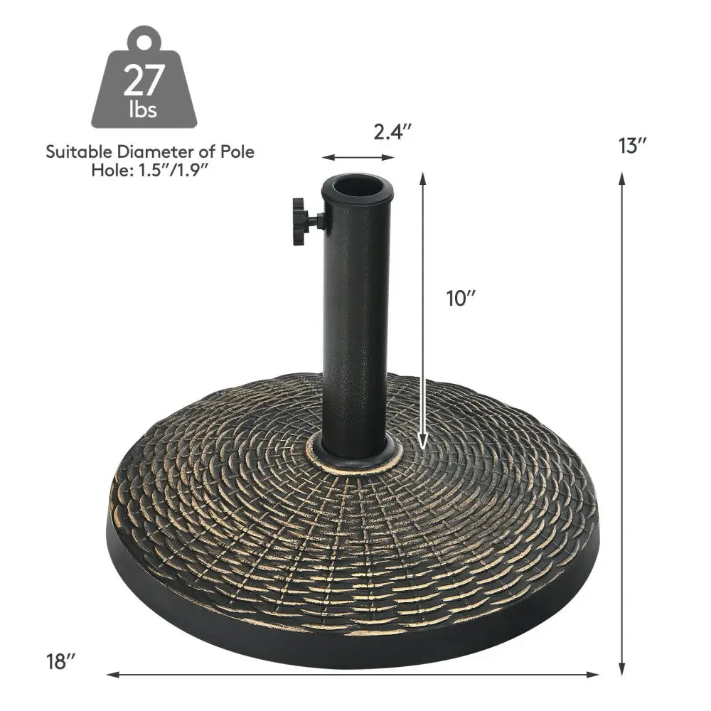 27 lbs Patio Market Umbrella Base Stand - Bronze - Outdoor Umbrella Bases