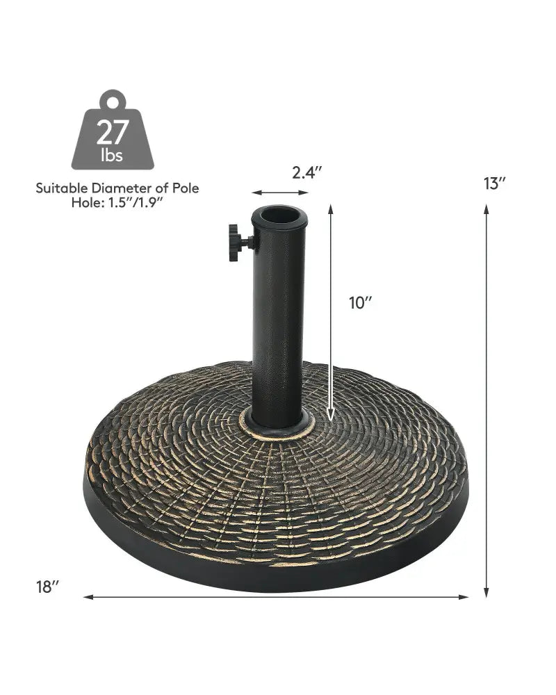 27 lbs Patio Market Umbrella Base Stand - Bronze - Outdoor Umbrella Bases