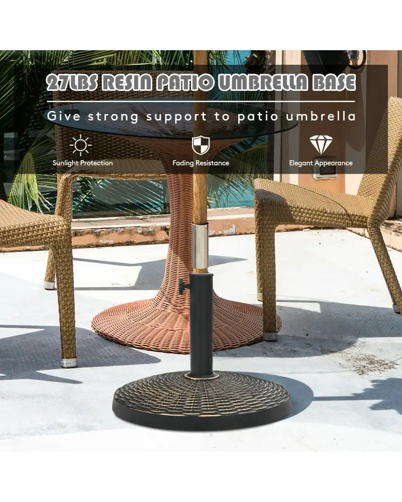 27 lbs Patio Market Umbrella Base Stand - Bronze - Outdoor Umbrella Bases