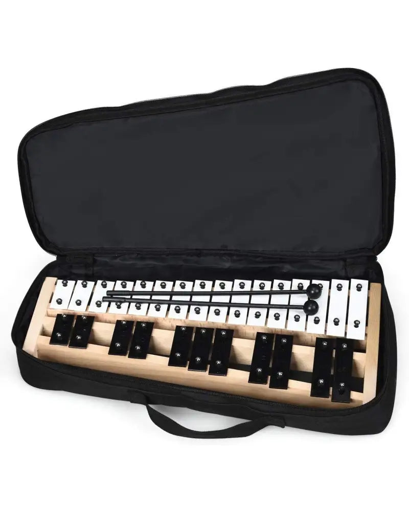 27 Note Glockenspiel Xylophone with 2 Rubber Mallets - Black & White - Drums & Percussion