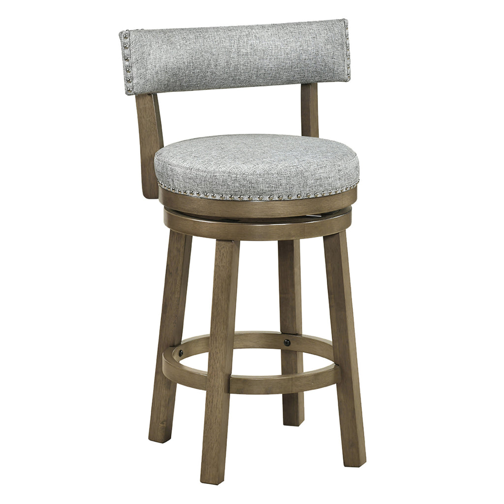 27/31 Inch Swivel Bar Stool with Upholstered Back Seat and Footrest-27 inches