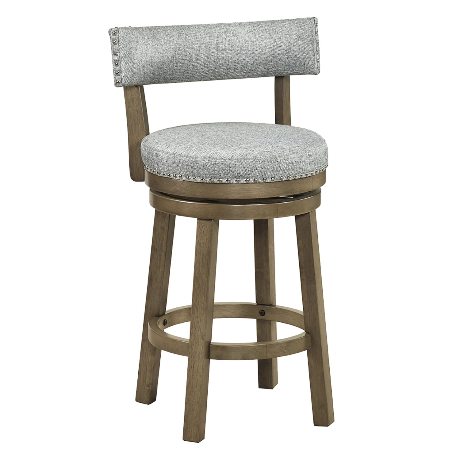 27/31 Inch Swivel Bar Stool with Upholstered Back Seat and Footrest-27 inches