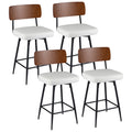 27 Inch Padded Counter Barstools Set of 4 with Metal Legs-White