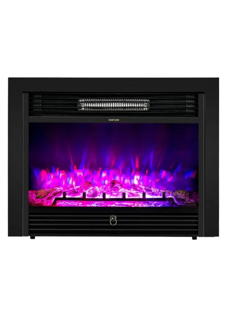 28.5 Inch Electric Fireplace Recessed with 3 Flame Colors - Black - Fireplaces