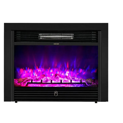 28.5 Inch Electric Fireplace Recessed with 3 Flame Colors - Black - Fireplaces