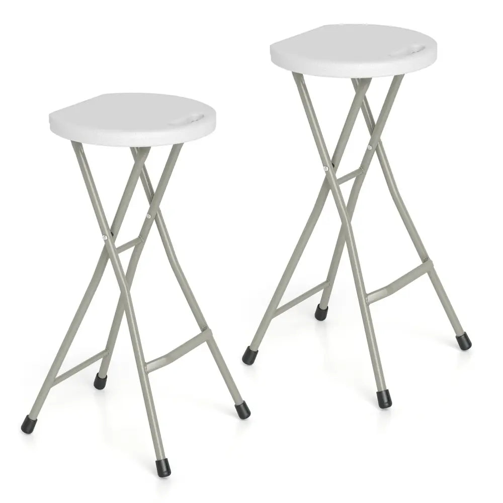 28 Inch Portable Folding Stools Patio Dining Chairs with 330lbs Limited Sturdy Frame-Set of 2 - Patio Dining Chairs