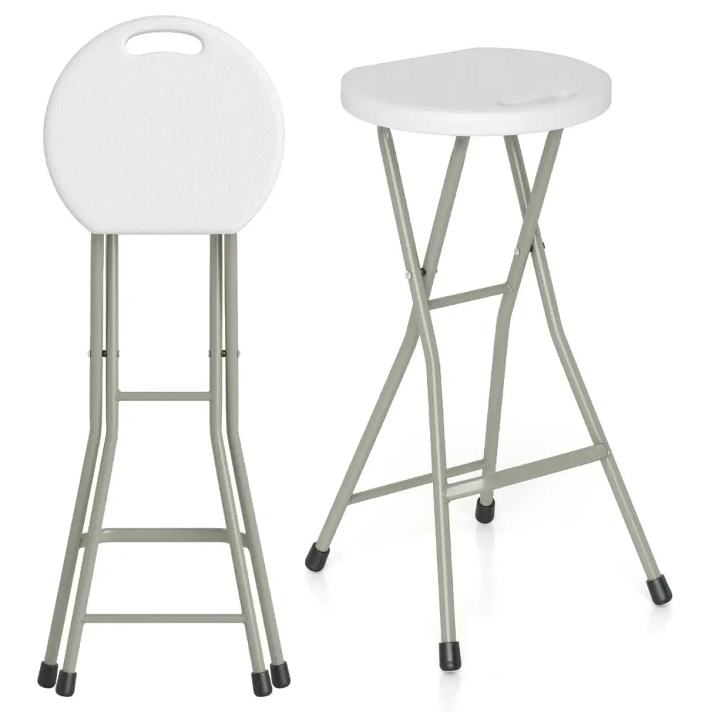 28 Inch Portable Folding Stools Patio Dining Chairs with 330lbs Limited Sturdy Frame-Set of 1 - Patio Dining Chairs