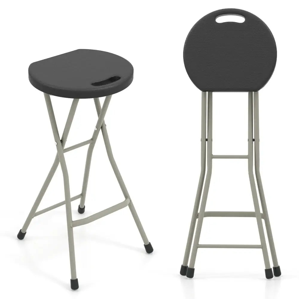 28 Inch Portable Folding Stools with 330lbs Limited Sturdy Frame - Patio Dining Chairs