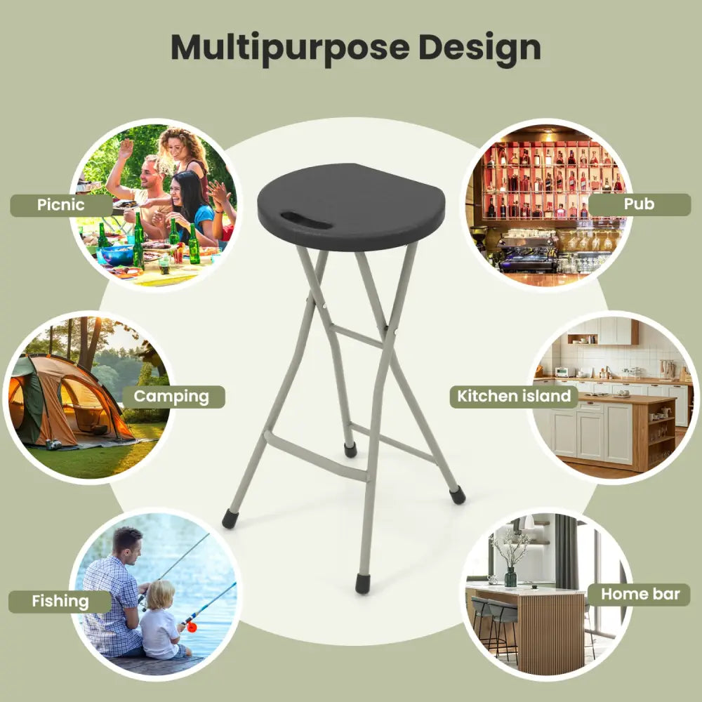28 Inch Portable Folding Stools with 330lbs Limited Sturdy Frame - Patio Dining Chairs
