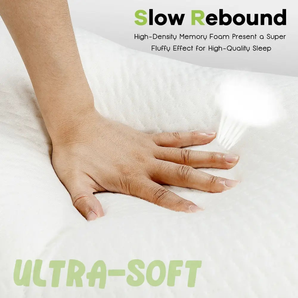 28 x18 Inch Shredded Memory Foam Bed Pillows with Bamboo Cooling Cover Costway
