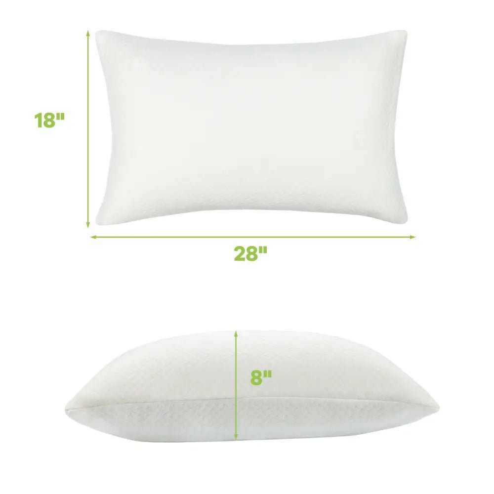 28 x18 Inch Shredded Memory Foam Bed Pillows with Bamboo Cooling Cover Costway