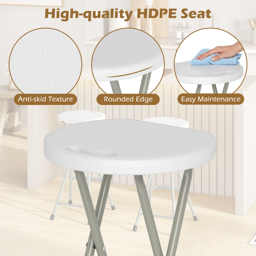 28 Inch Portable Folding Stools Patio Dining Chairs with 330lbs Limited Sturdy Frame-Set of 2