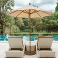 29.5 Inches Outdoor Steel Market Umbrella Base Stand for Backyard and Poolside - Brown - Outdoor Umbrella Bases