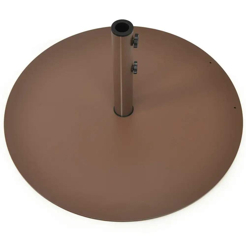 29.5 Inches Outdoor Steel Market Umbrella Base Stand for Backyard and Poolside - Brown - Outdoor Umbrella Bases