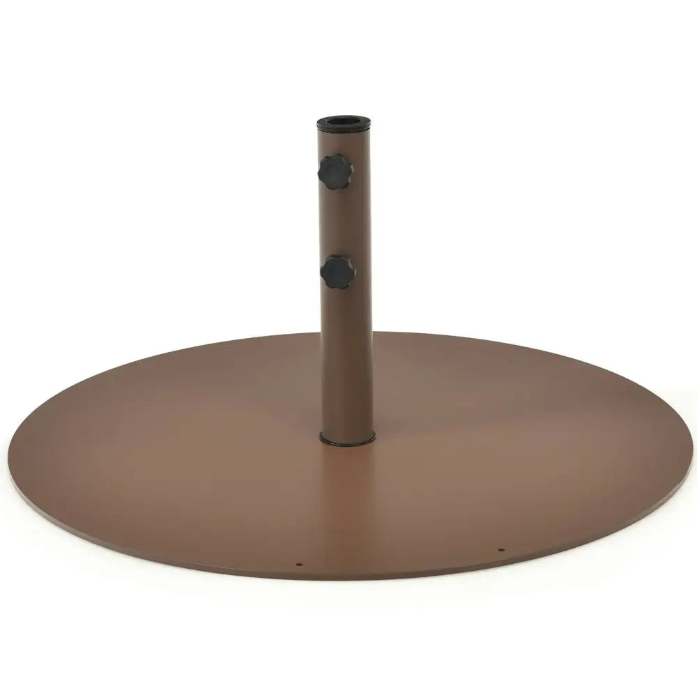 29.5 Inches Outdoor Steel Market Umbrella Base Stand for Backyard and Poolside - Brown - Outdoor Umbrella Bases