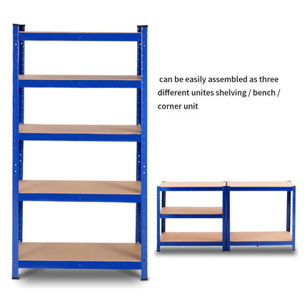 29.5 x 59 Inch Adjustable 5-layer 2000 lbs Capacity Tool Shelf - Blue - Garages