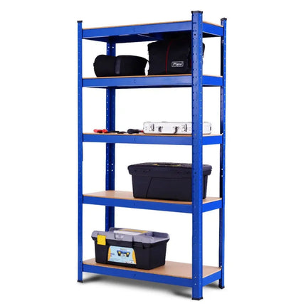 29.5 x 59 Inch Adjustable 5-layer 2000 lbs Capacity Tool Shelf - Blue - Garages