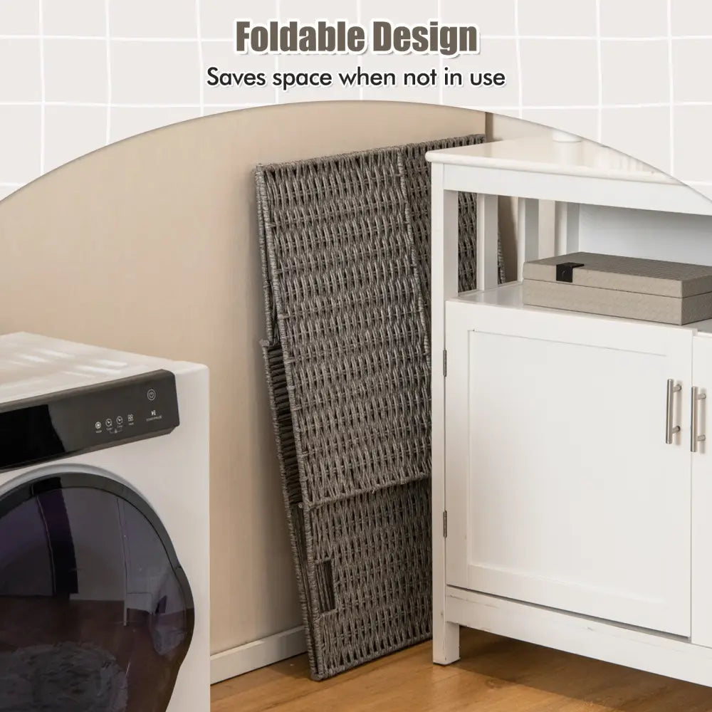 29 Gallons Laundry Hamper with Convenient Handles and Removable Liner Bag-Gray - Gray - Laundry Baskets