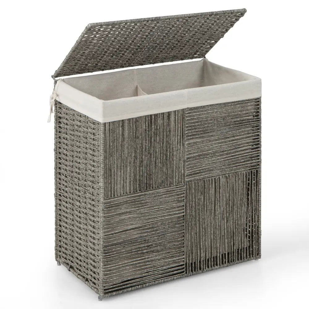 29 Gallons Laundry Hamper with Convenient Handles and Removable Liner Bag-Gray - Gray - Laundry Baskets