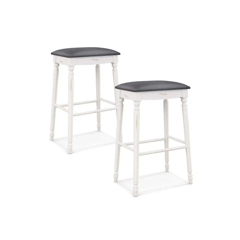29 Inch Bar Stool Set of 2 with Padded Seat Cushions and Wood Legs-29 inches - Bar Stools