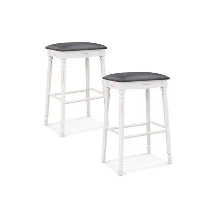 29 Inch Bar Stool Set of 2 with Padded Seat Cushions and Wood Legs-29 inches Costway