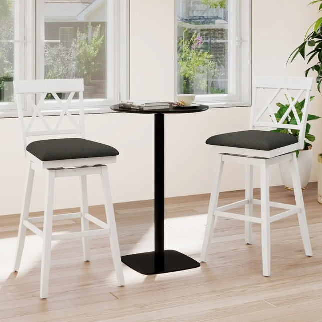 29 Inch Counter Height Barstools with Backrest and Upholstered Seat Cushion for Kitchen Dining Room-29 Inch Costway