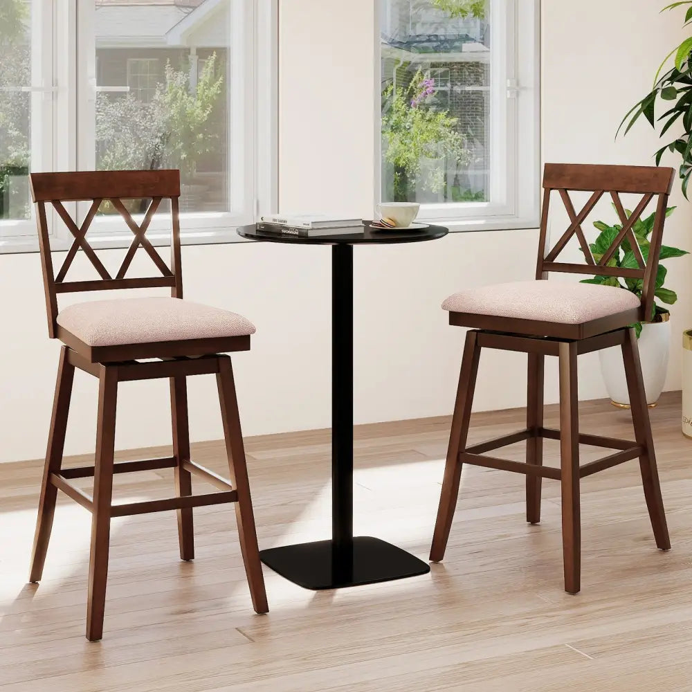 29 Inch Counter Height Barstools with Backrest and Upholstered Seat Cushion for Kitchen Dining Room-29 Inch Costway