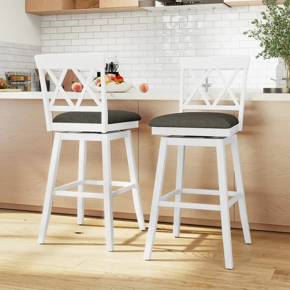 29 Inch Counter Height Barstools with Backrest and Upholstered Seat Cushion for Kitchen Dining Room-29 Inch Costway