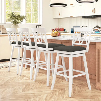29 Inch Counter Height Barstools with Backrest and Upholstered Seat Cushion for Kitchen Dining Room-29 Inch Costway
