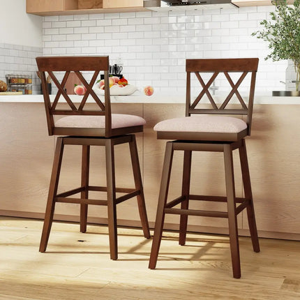 29 Inch Counter Height Barstools with Backrest and Upholstered Seat Cushion for Kitchen Dining Room-29 Inch Costway