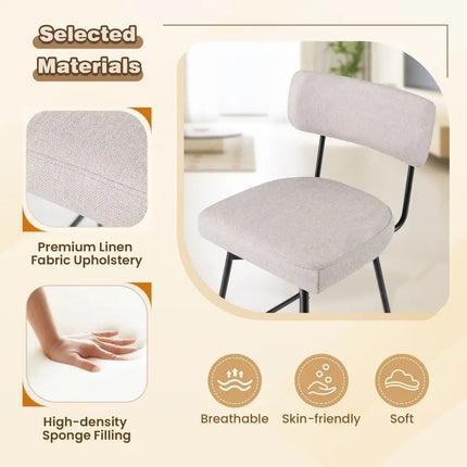 29 Inch Counter Height Upholstered Swivel Bar Stool Set of 2-beige Costway