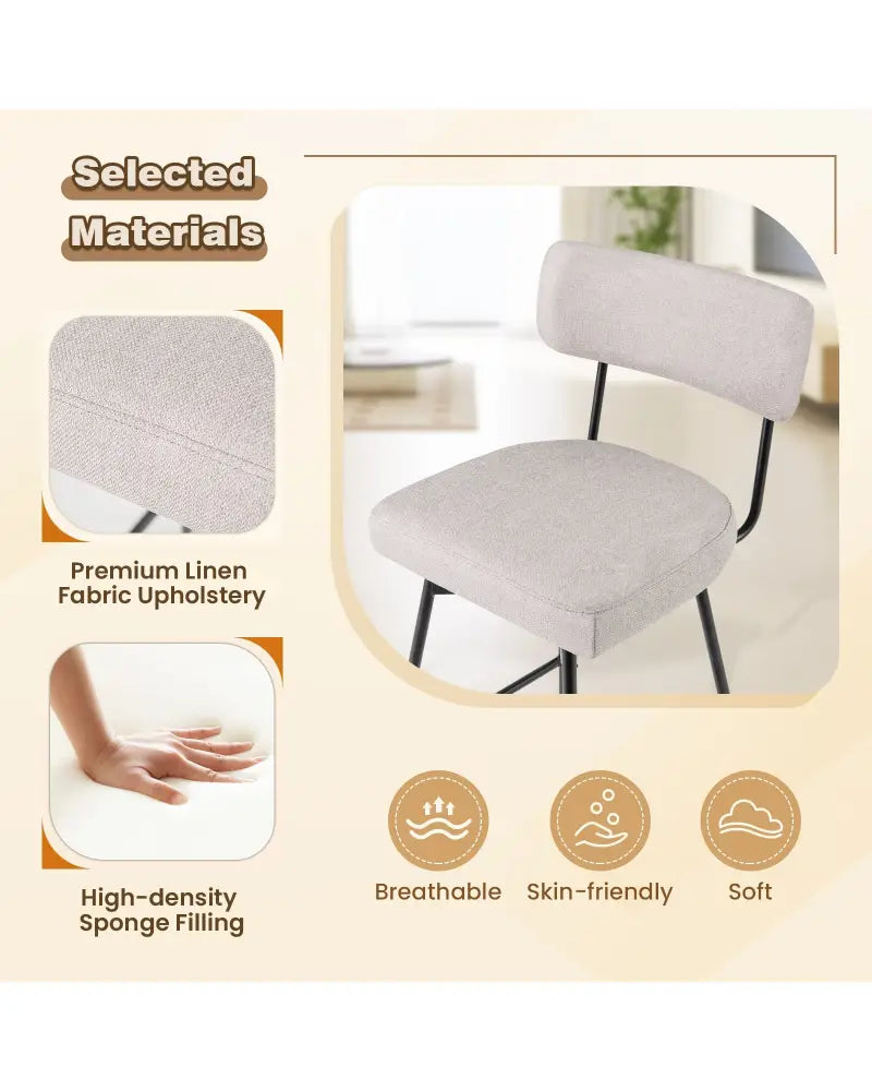 29 Inch Counter Height Upholstered Swivel Bar Stool Set of 2-beige - Beige - Bar Stools