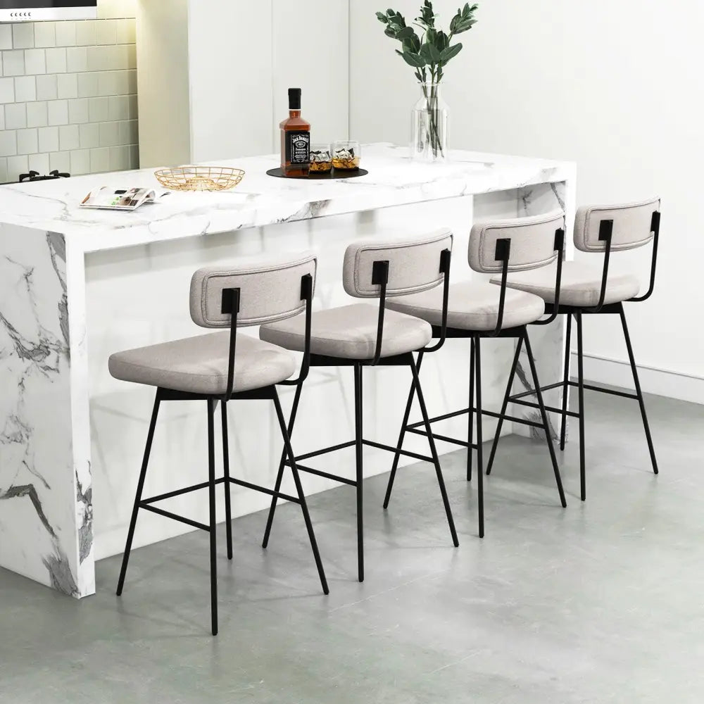 29 Inch Counter Height Upholstered Swivel Bar Stool Set of 2-beige Costway