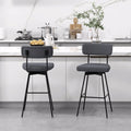 29 Inch Counter Height Upholstered Swivel Bar Stool Set of 2-Gray Costway