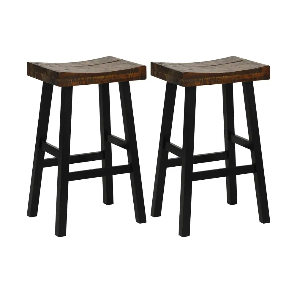 29 Inch Solid Wood Saddle-Seat with Curved Seat Surface and Comfortable Footrests-29 inches Costway