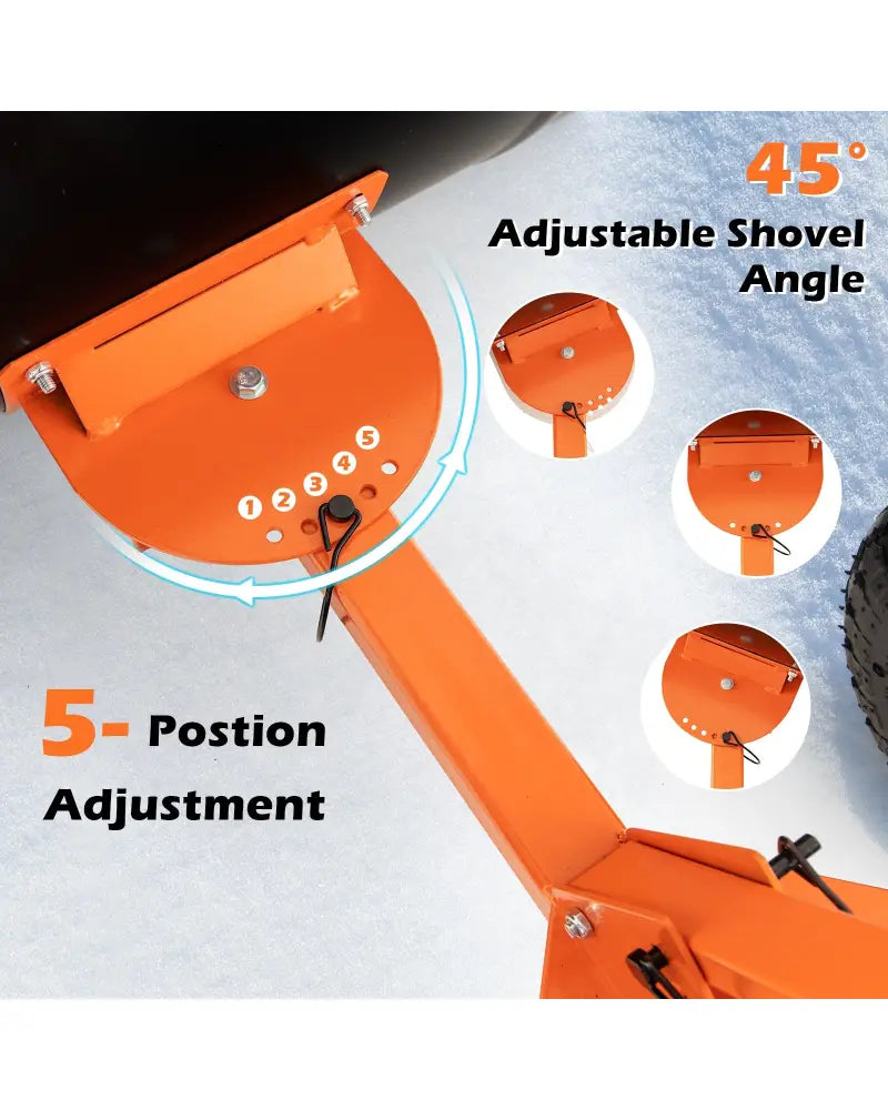29 Inches Snow Pusher for Driveway-Orange - Orange - Snow Removal