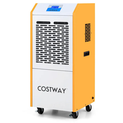 290 Pints Commercial Dehumidifier with Pump and Drain Hose for Basement Warehouse-Yellow - Yellow - Dehumidifiers