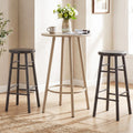 29" Swivel Bar Stools Set of 2 with Footrests & Crossbars-Gray