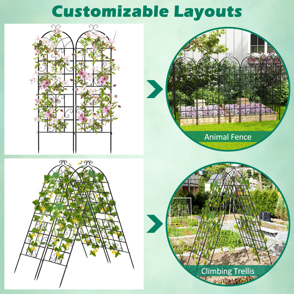2/4 Pack 71 x 20 Inch Metal Garden Trellis for Climbing Plants-Set of 4
