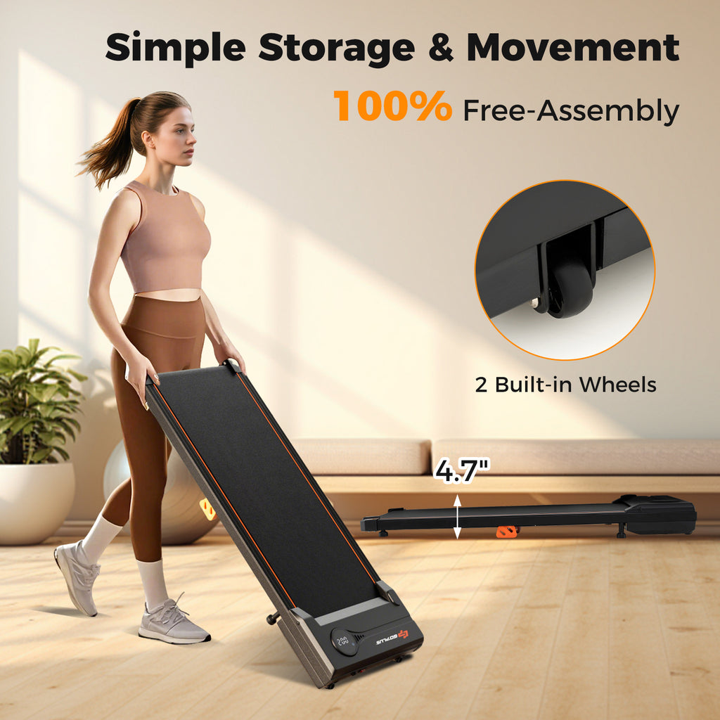 2.5HP Under Desk Treadmill with Remote Control for Home Office-Black